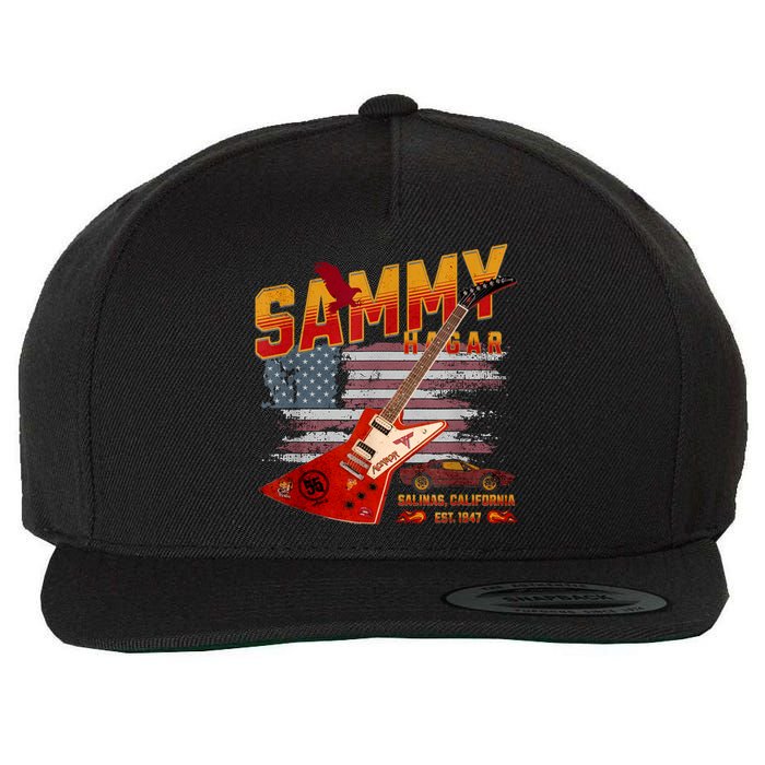 Sammy Red Guitar Rock Both Worlds Vh Concert Wool Snapback Cap