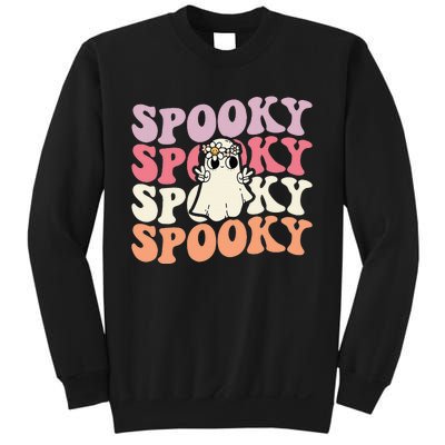 Spooky Retro Groovy Floral Ghost Halloween Costume Sweatshirt