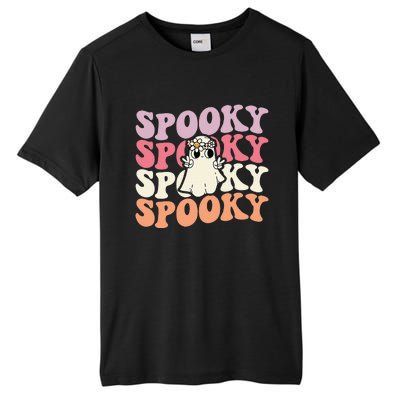 Spooky Retro Groovy Floral Ghost Halloween Costume Tall Fusion ChromaSoft Performance T-Shirt