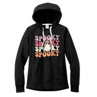 Spooky Retro Groovy Floral Ghost Halloween Costume Women's Fleece Hoodie