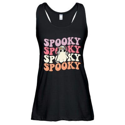 Spooky Retro Groovy Floral Ghost Halloween Costume Ladies Essential Flowy Tank