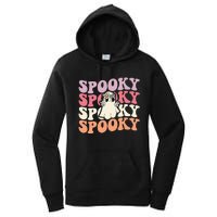 Spooky Retro Groovy Floral Ghost Halloween Costume Women's Pullover Hoodie