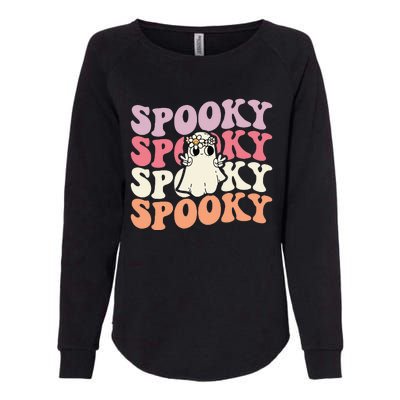 Spooky Retro Groovy Floral Ghost Halloween Costume Womens California Wash Sweatshirt