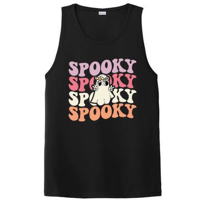 Spooky Retro Groovy Floral Ghost Halloween Costume PosiCharge Competitor Tank