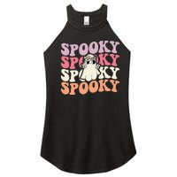 Spooky Retro Groovy Floral Ghost Halloween Costume Women's Perfect Tri Rocker Tank