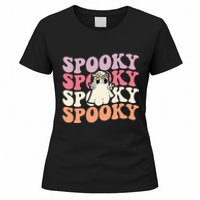 Spooky Retro Groovy Floral Ghost Halloween Costume Women's T-Shirt