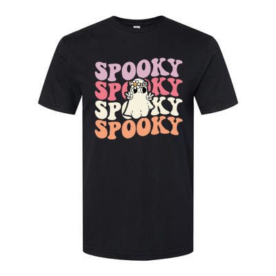 Spooky Retro Groovy Floral Ghost Halloween Costume Softstyle CVC T-Shirt