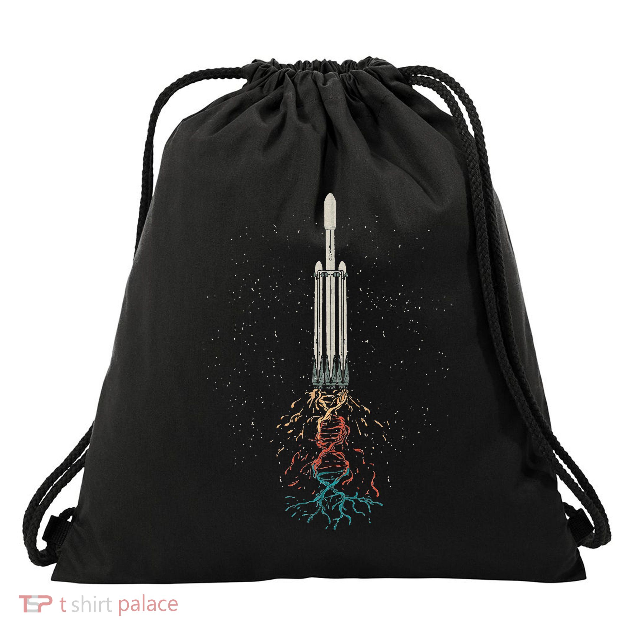Space Rocket Genetics Drawstring Bag