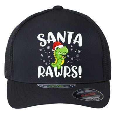 Santa Rawrs Green Dinosaur Cute Reptile Christmas Gift Great Gift Flexfit Unipanel Trucker Cap