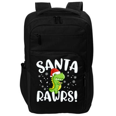 Santa Rawrs Green Dinosaur Cute Reptile Christmas Gift Great Gift Impact Tech Backpack