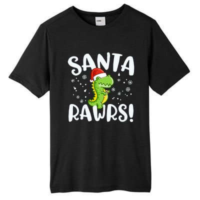 Santa Rawrs Green Dinosaur Cute Reptile Christmas Gift Great Gift Tall Fusion ChromaSoft Performance T-Shirt