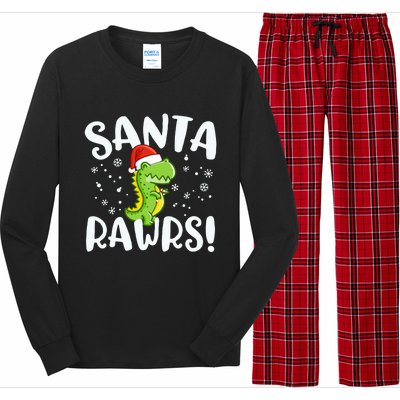 Santa Rawrs Green Dinosaur Cute Reptile Christmas Gift Great Gift Long Sleeve Pajama Set