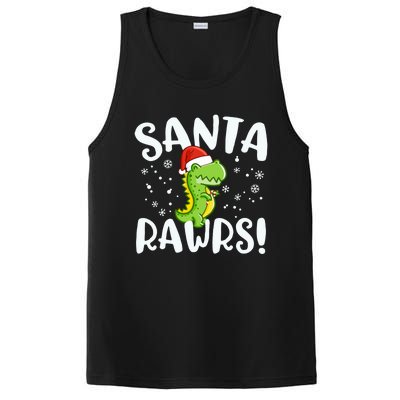 Santa Rawrs Green Dinosaur Cute Reptile Christmas Gift Great Gift PosiCharge Competitor Tank