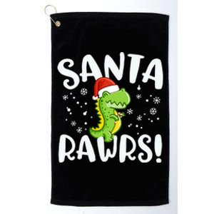 Santa Rawrs Green Dinosaur Cute Reptile Christmas Gift Great Gift Platinum Collection Golf Towel