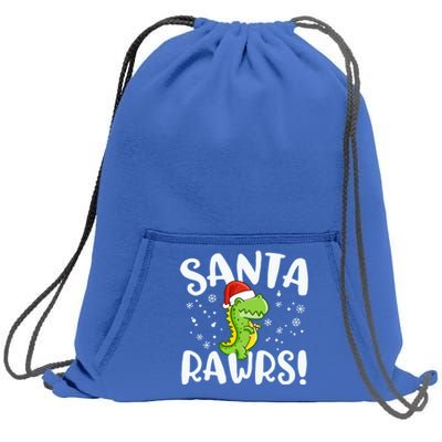 Santa Rawrs Green Dinosaur Cute Reptile Christmas Gift Great Gift Sweatshirt Cinch Pack Bag