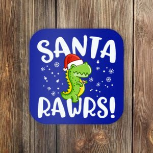 Santa Rawrs Green Dinosaur Cute Reptile Christmas Gift Great Gift Coaster