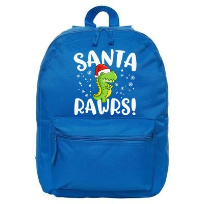 Santa Rawrs Green Dinosaur Cute Reptile Christmas Gift Great Gift 16 in Basic Backpack