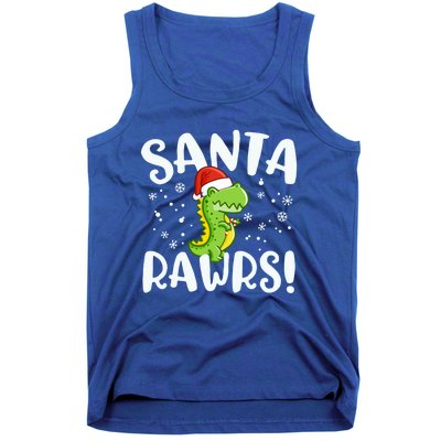 Santa Rawrs Green Dinosaur Cute Reptile Christmas Gift Great Gift Tank Top