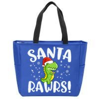 Santa Rawrs Green Dinosaur Cute Reptile Christmas Gift Great Gift Zip Tote Bag