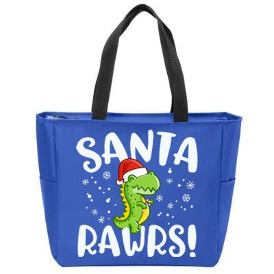 Santa Rawrs Green Dinosaur Cute Reptile Christmas Gift Great Gift Zip Tote Bag