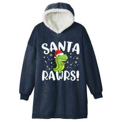 Santa Rawrs Green Dinosaur Cute Reptile Christmas Gift Great Gift Hooded Wearable Blanket