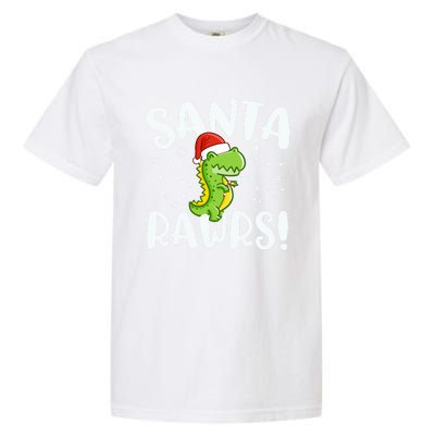 Santa Rawrs Green Dinosaur Cute Reptile Christmas Gift Great Gift Garment-Dyed Heavyweight T-Shirt