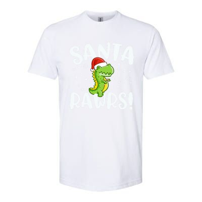 Santa Rawrs Green Dinosaur Cute Reptile Christmas Gift Great Gift Softstyle CVC T-Shirt