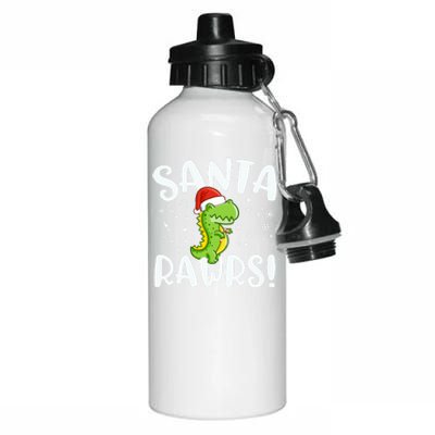 Santa Rawrs Green Dinosaur Cute Reptile Christmas Gift Great Gift Aluminum Water Bottle