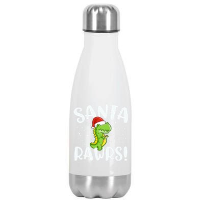 Santa Rawrs Green Dinosaur Cute Reptile Christmas Gift Great Gift Stainless Steel Insulated Water Bottle