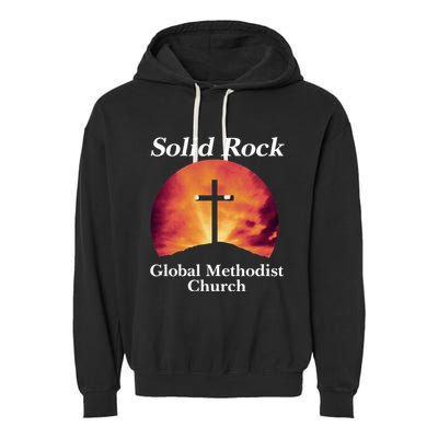 Solid Rock Global Methodist Church Faith Garment-Dyed Fleece Hoodie