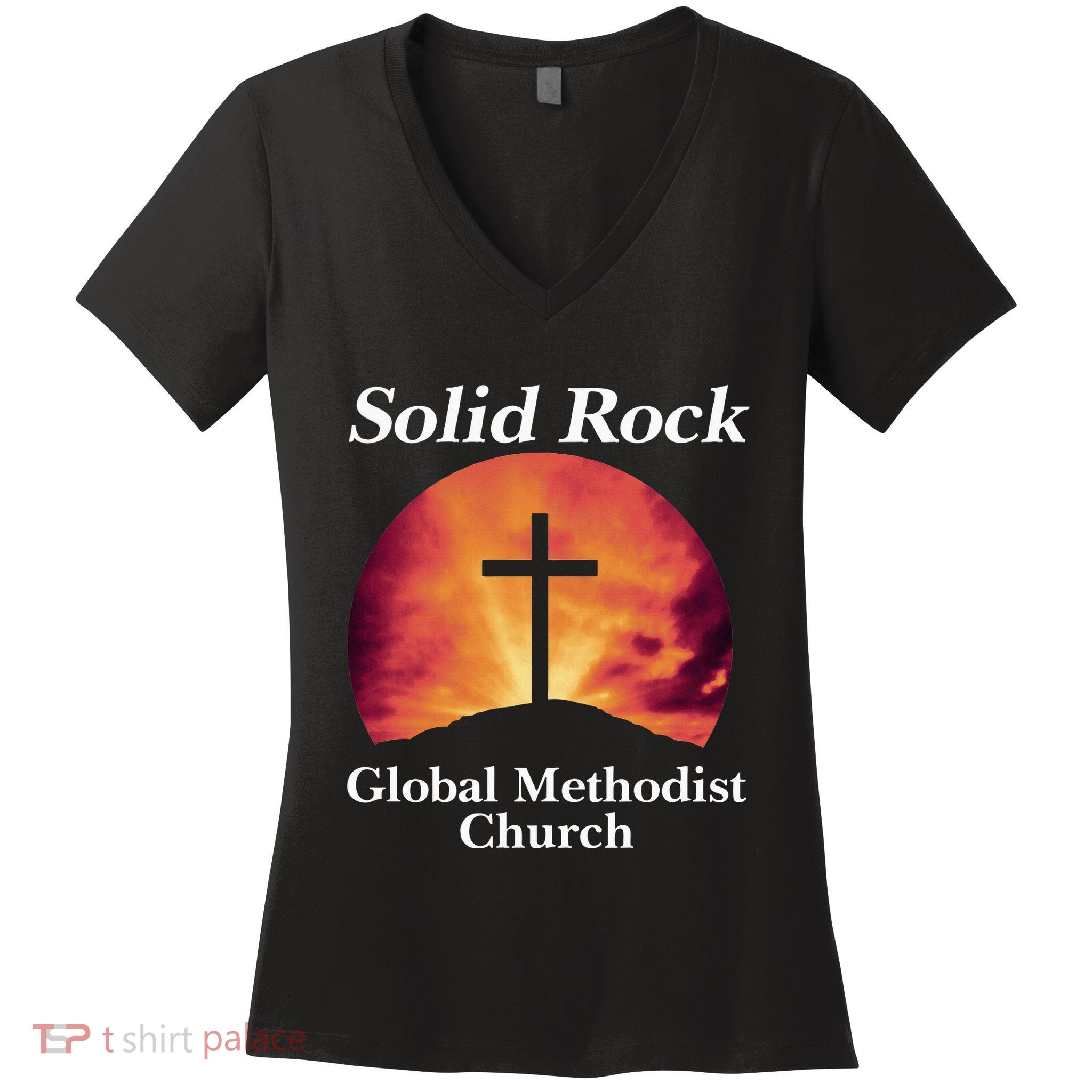 Solid Rock Global Methodist Church Faith Women's V-Neck T-Shirt