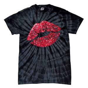 Sexy Red Glitter Lips Kiss Me Love Makeup Lipstick Shirt Tee Tie-Dye T-Shirt