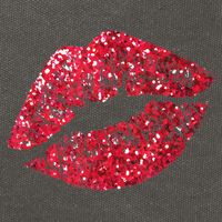 Sexy Red Glitter Lips Kiss Me Love Makeup Lipstick Shirt Tee Cotton Canvas Backpack