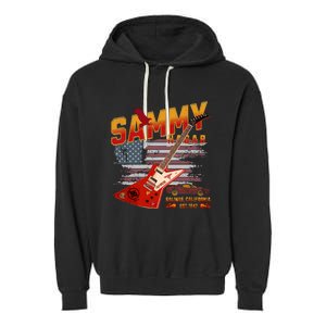 Sammy Red Guitar Rock Front Back Both Worlds Vh Concert Garment-Dyed Fleece Hoodie