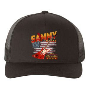 Sammy Red Guitar Rock Front Back Both Worlds Vh Concert Yupoong Adult 5-Panel Trucker Hat