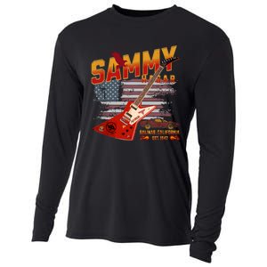 Sammy Red Guitar Rock Front Back Both Worlds Vh Concert Cooling Performance Long Sleeve Crew