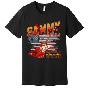 Sammy Red Guitar Rock Front Back Both Worlds Vh Concert Premium T-Shirt