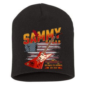 Sammy Red Guitar Rock Front Back Both Worlds Vh Concert Short Acrylic Beanie