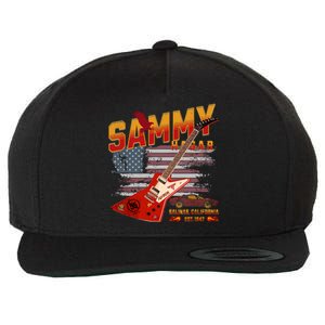 Sammy Red Guitar Rock Front Back Both Worlds Vh Concert Wool Snapback Cap