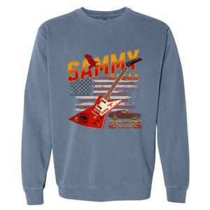 Sammy Red Guitar Rock Front Back Both Worlds Vh Concert Garment-Dyed Sweatshirt