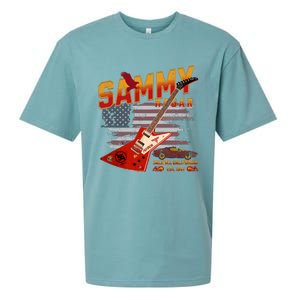 Sammy Red Guitar Rock Front Back Both Worlds Vh Concert Sueded Cloud Jersey T-Shirt