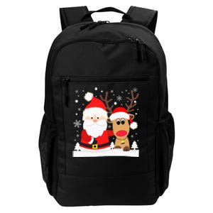 Santa Reindeer Hug Snowflakes Christmas Daily Commute Backpack