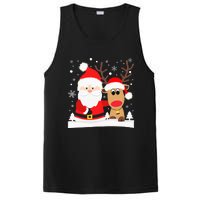 Santa Reindeer Hug Snowflakes Christmas PosiCharge Competitor Tank