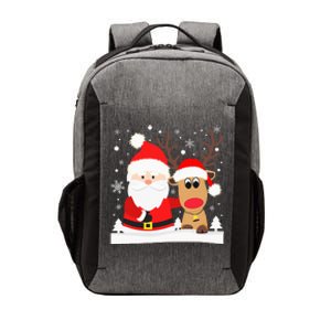 Santa Reindeer Hug Snowflakes Christmas Vector Backpack