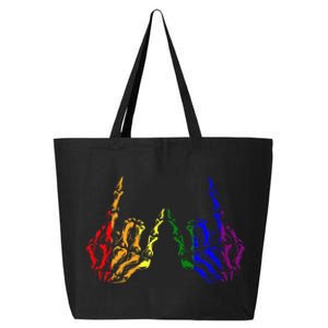 Skeleton Rock Hand Cool Rainbow Flag Pride Ally 25L Jumbo Tote