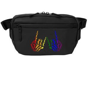 Skeleton Rock Hand Cool Rainbow Flag Pride Ally Crossbody Pack