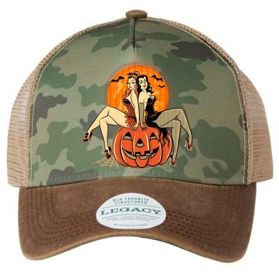 Sexy Retro Halloween Pinup Girls Legacy Tie Dye Trucker Hat