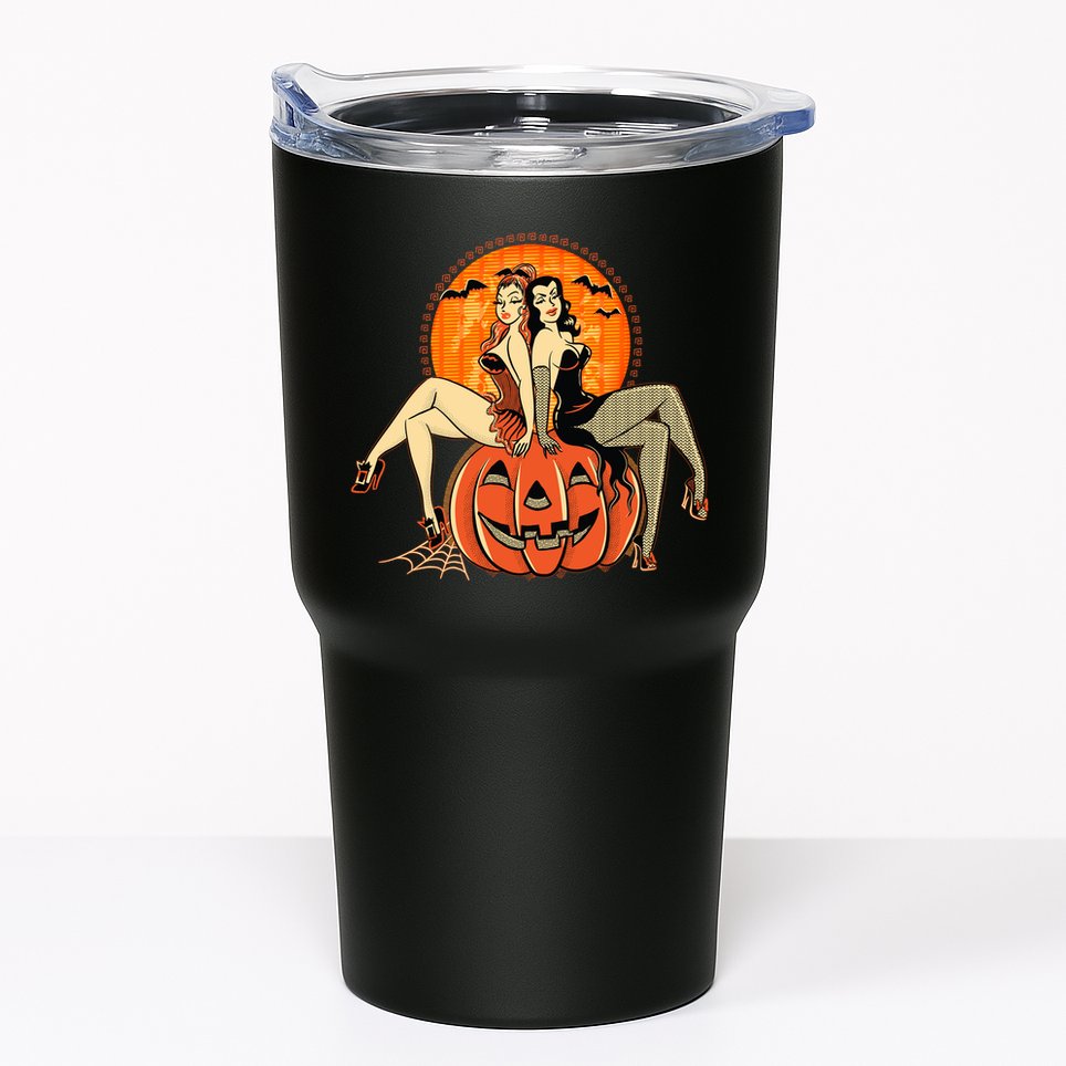 Sexy Retro Halloween Pinup Girls Tumbler
