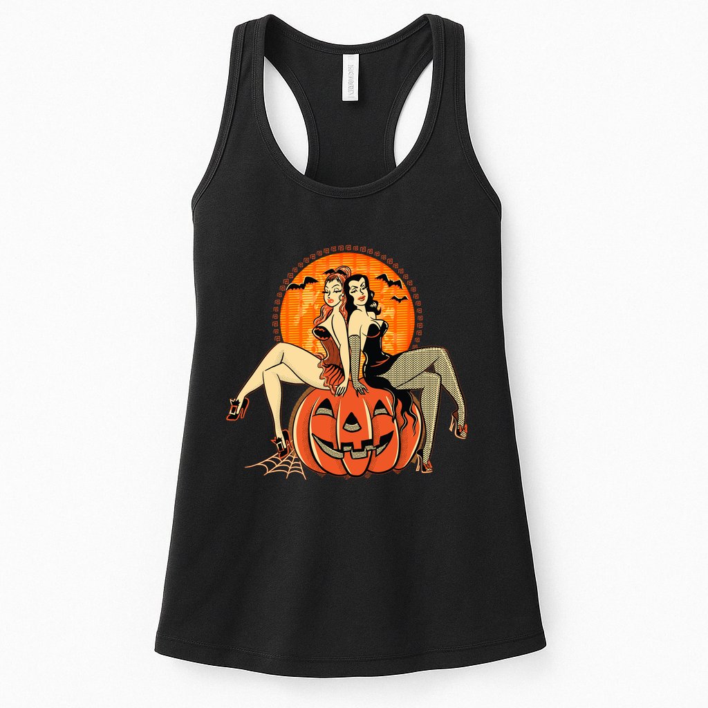 Sexy Retro Halloween Pinup Girls Womens Tank Top