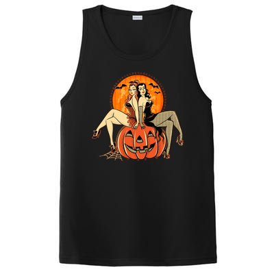 Sexy Retro Halloween Pinup Girls PosiCharge Competitor Tank